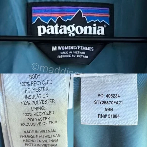 Patagonia Nano Puff Parka Medium Abalone Blue Teal size Medium women’s - Picture 3 of 12